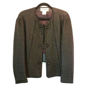 Issey Miyake Sheepskin Beaded Leather Jacket